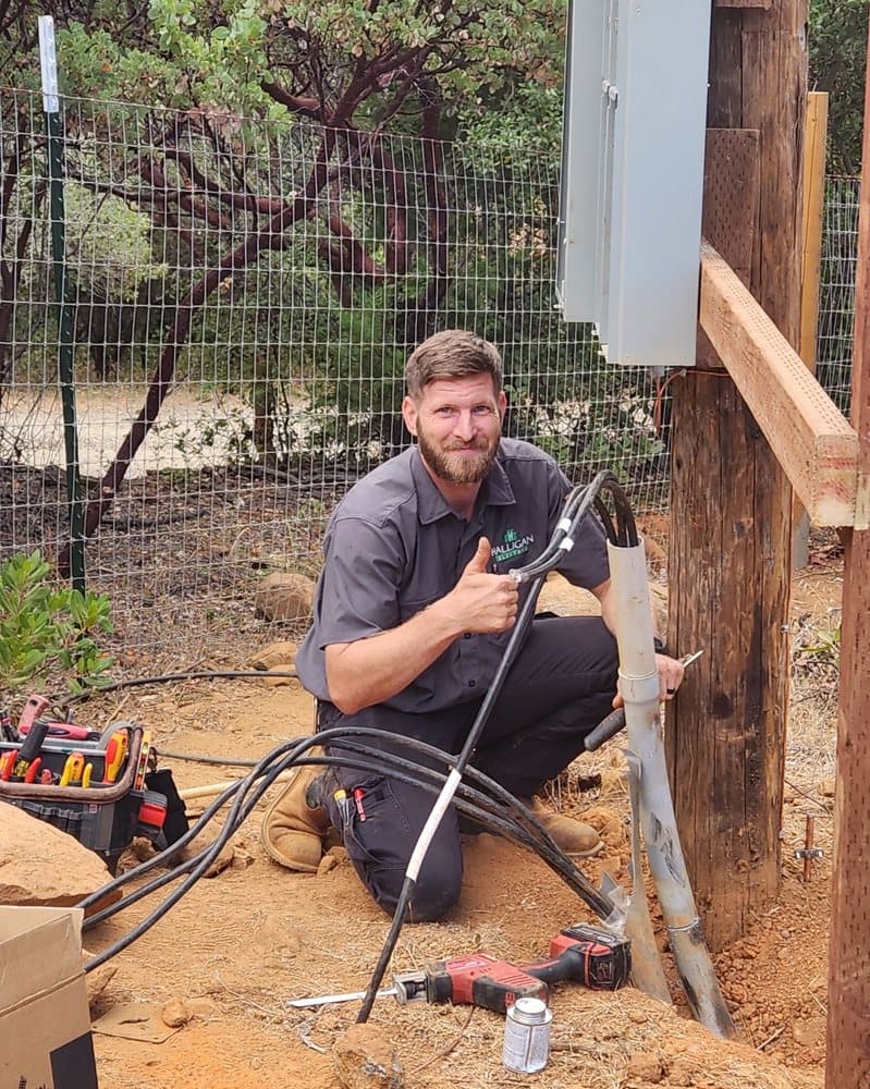 Joey Halligan, owner of Halligan Electric, on a job site